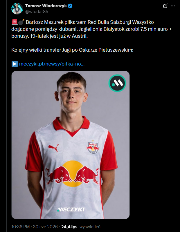 BOOM! Polski talent odchodzi z Ekstraklasy za 7,5 mln euro!!!